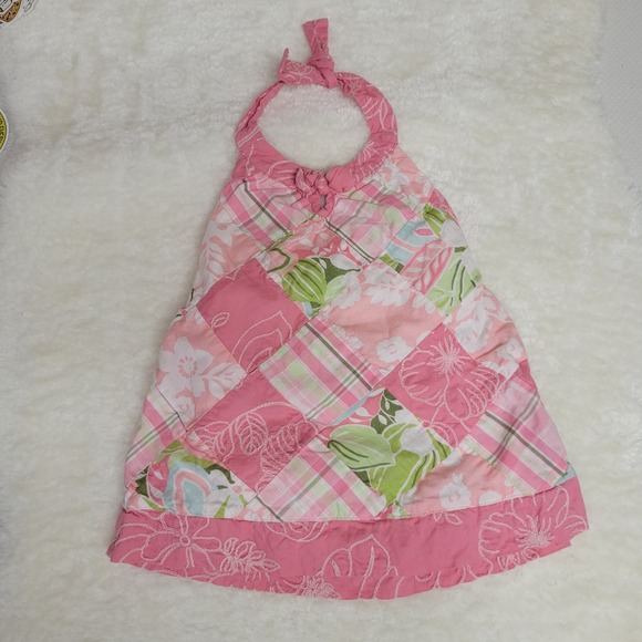 Janie & Jack Girls Quilted Patchwork Halter Sun Dress - Picture 2 of 7